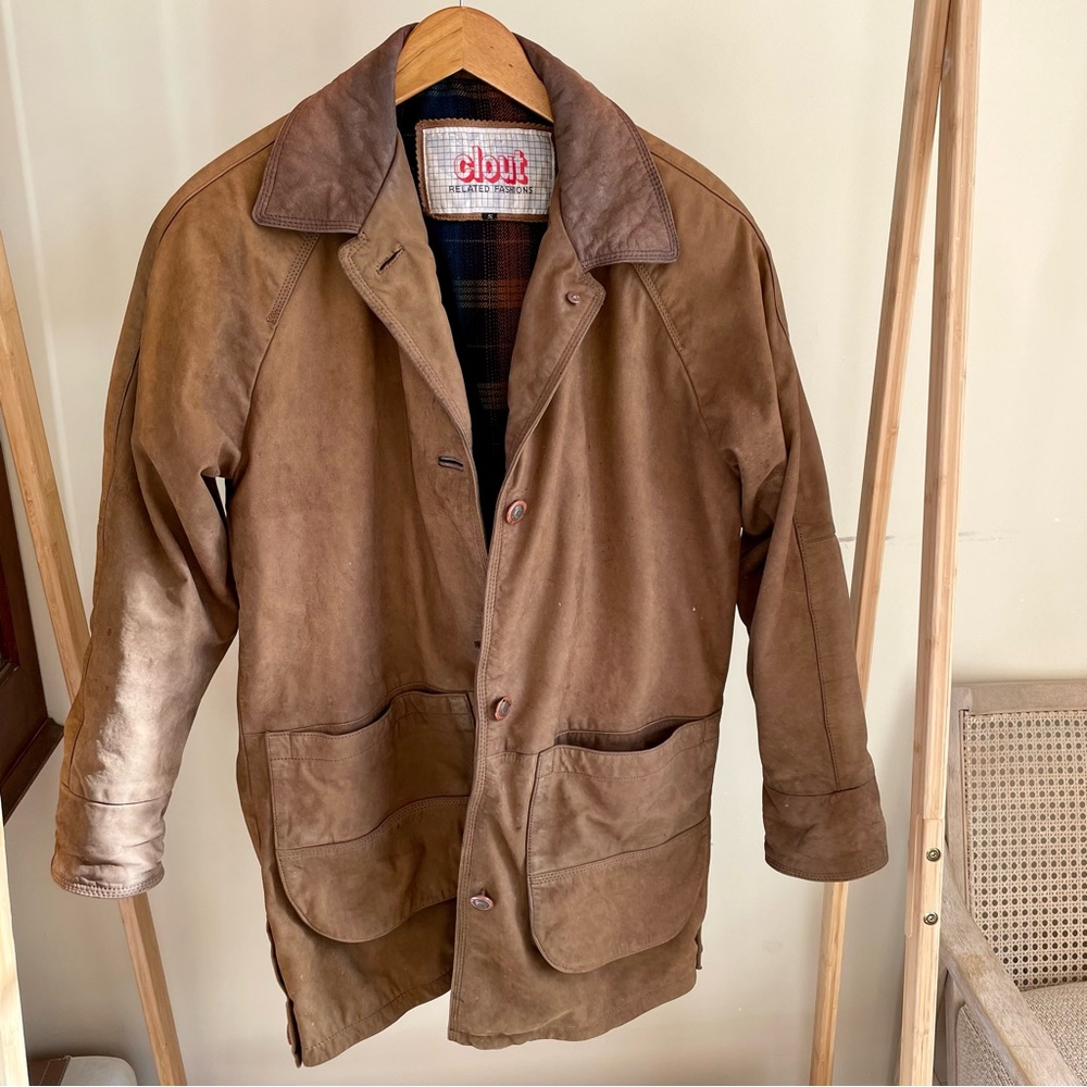 Vintage Brown Leather Barn Jacket